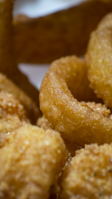 Left Side Fried Fish and Onion Rings
